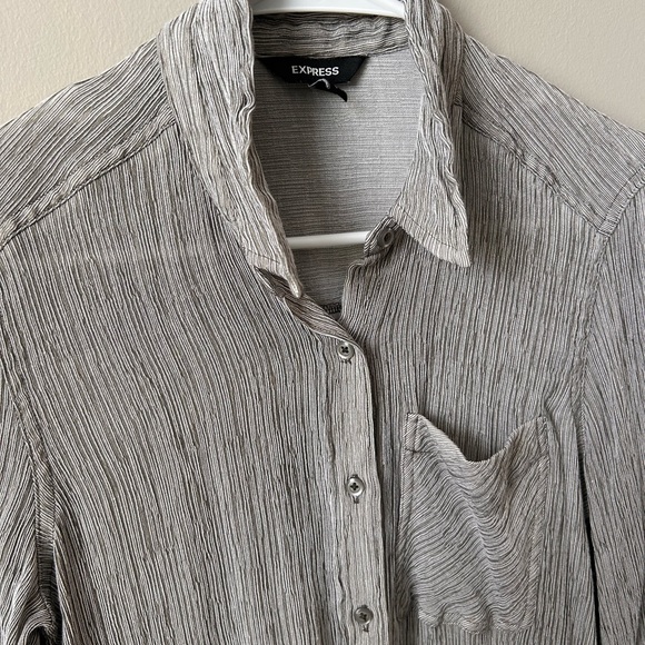 Express Gray and Black Small Button Down - Picture 2 of 5